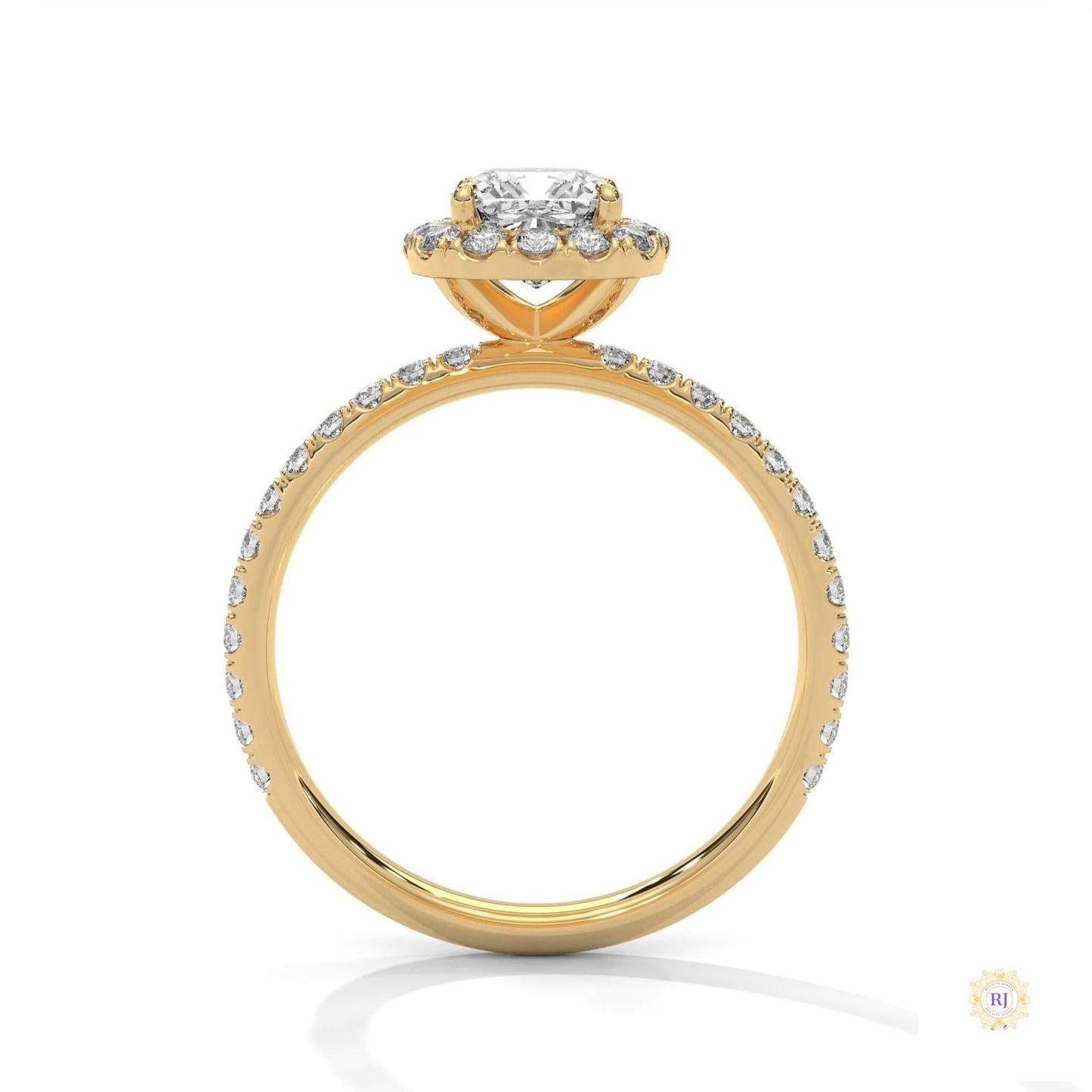1.40 Ct. Cushion Halo Lab Diamond Engagement Ring