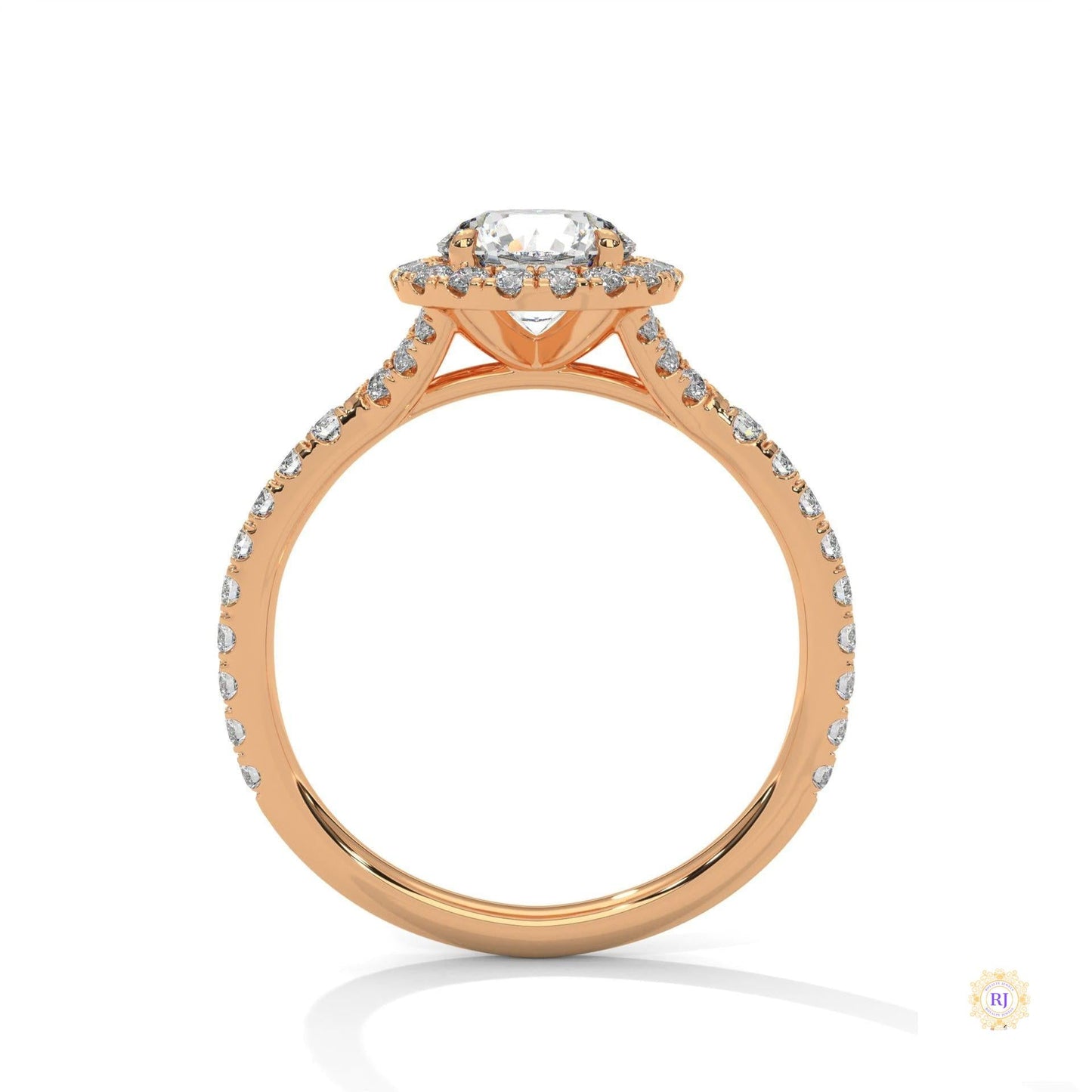 1.45 Ct. Floral Halo Lab Diamond Engagement Ring