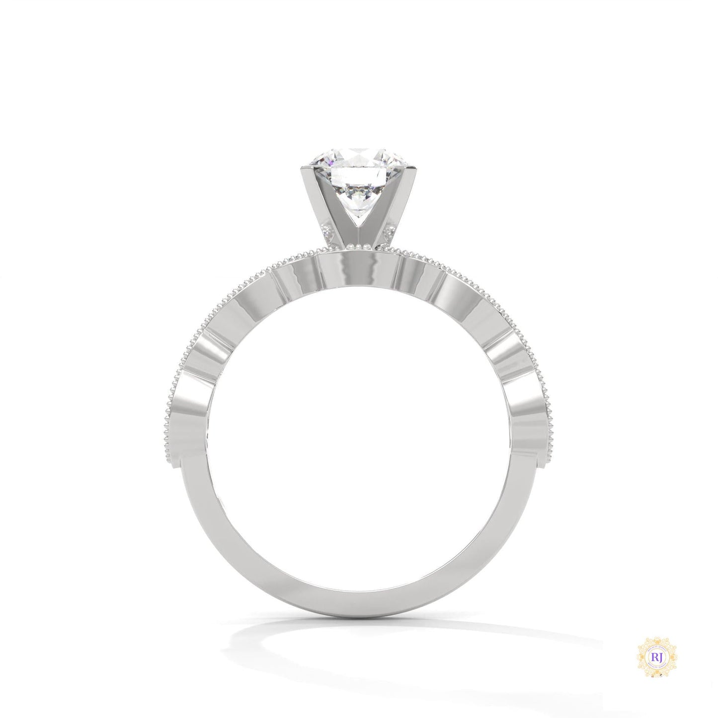 1.60 Ct. Round Lab Diamond Marquise Engagement Ring