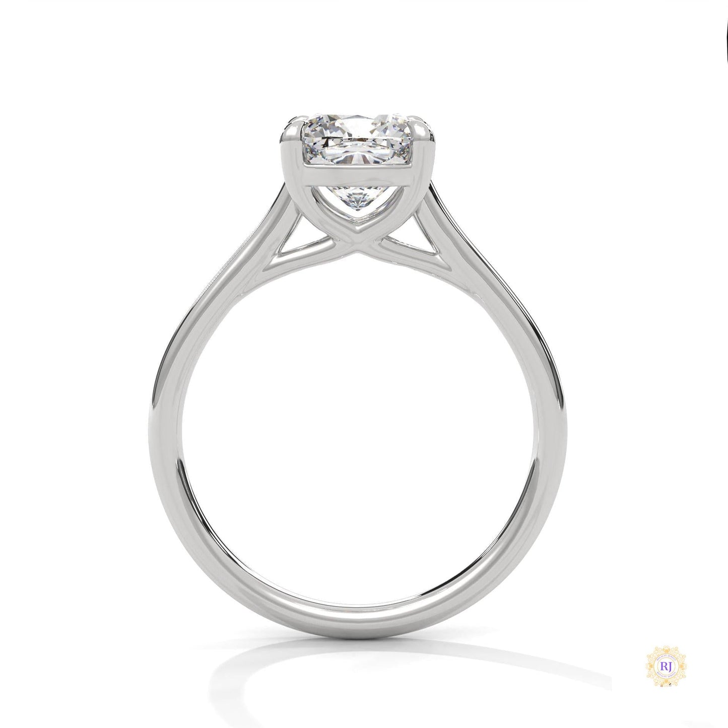 2 Ct. Cushion-Cut Solitaire Lab Diamond Ring