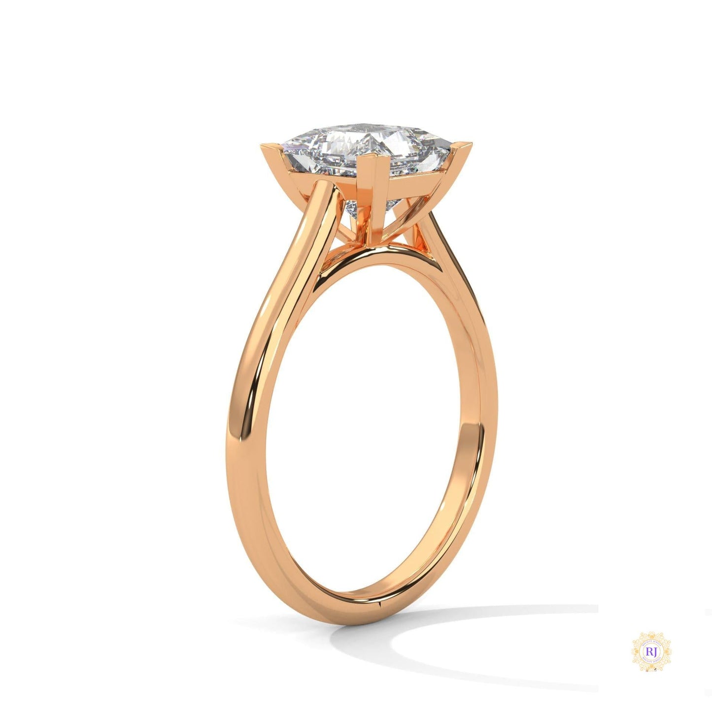 2 Ct. Princess-Cut Solitaire Lab Diamond Ring