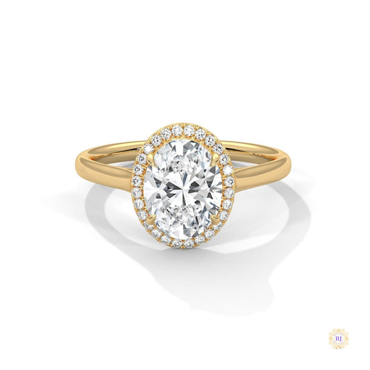 2.15 Ct. Oval Halo Lab Diamond Ring