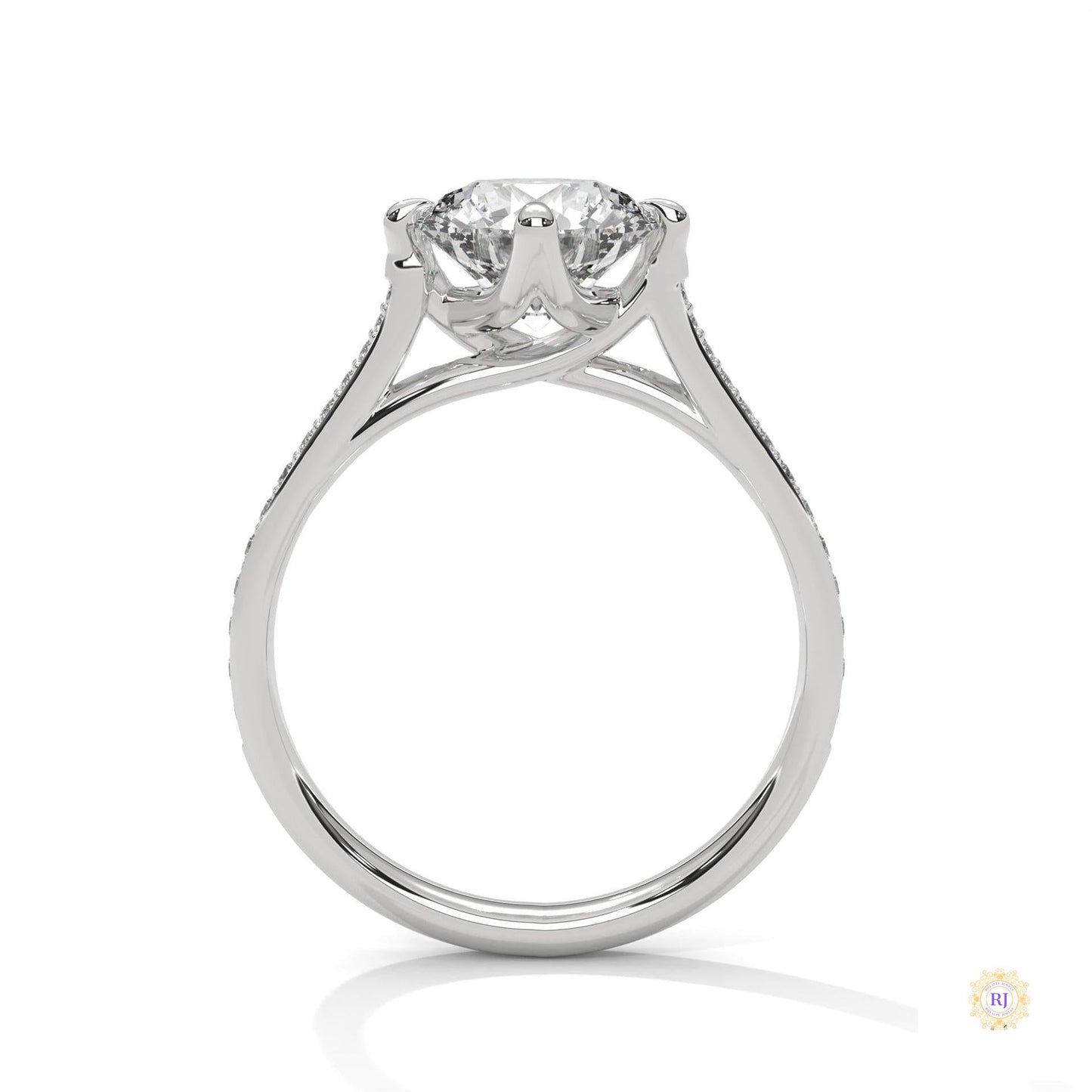 2.20 Ct. Pavé Diamond Solitaire Ring
