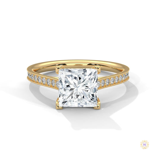 2.25 Ct. Princess Cathedral Pavé Ring