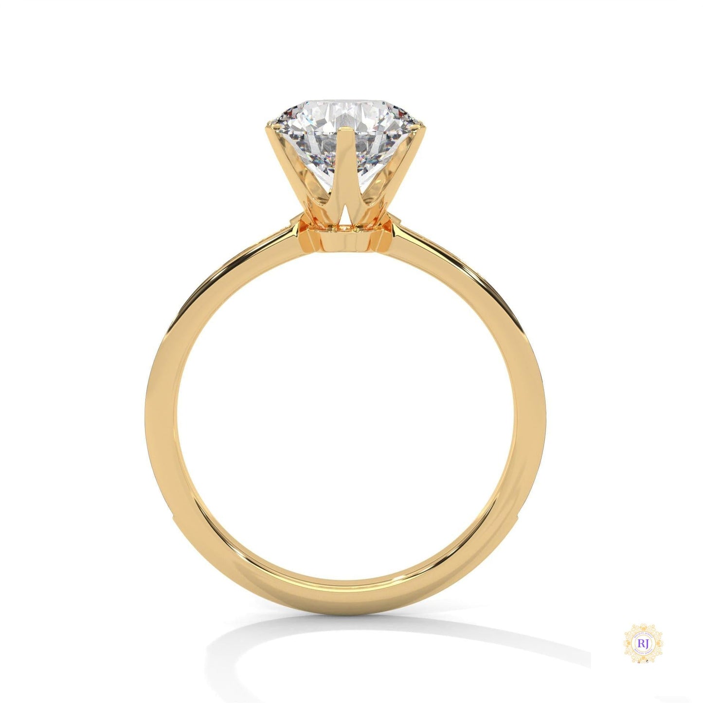 2.25 Ct. Six-Prong Pavé Diamond Ring