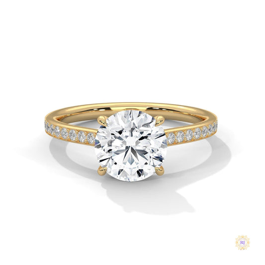2.25 Ct. Solitaire Pavé Lab Diamond Ring