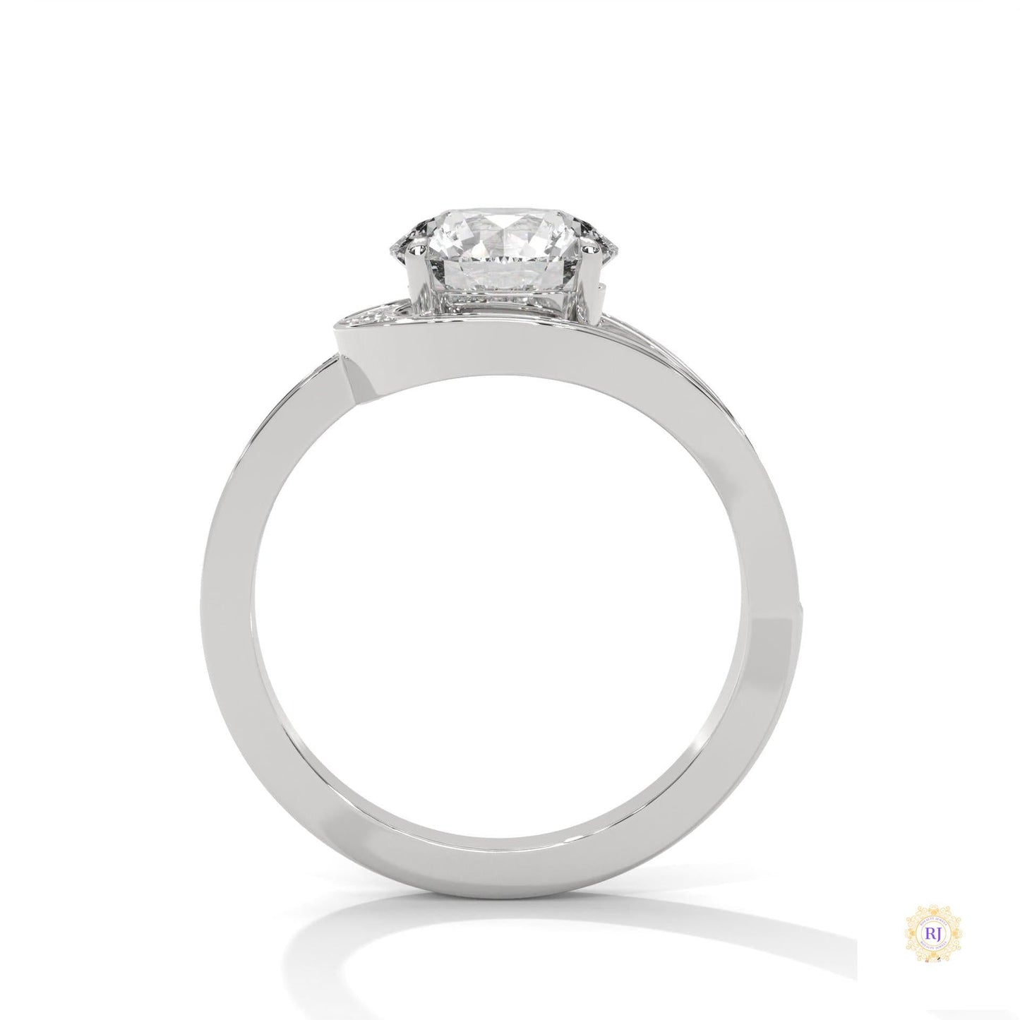 2.40 Ct. Twist Halo Lab Diamond Engagement Ring