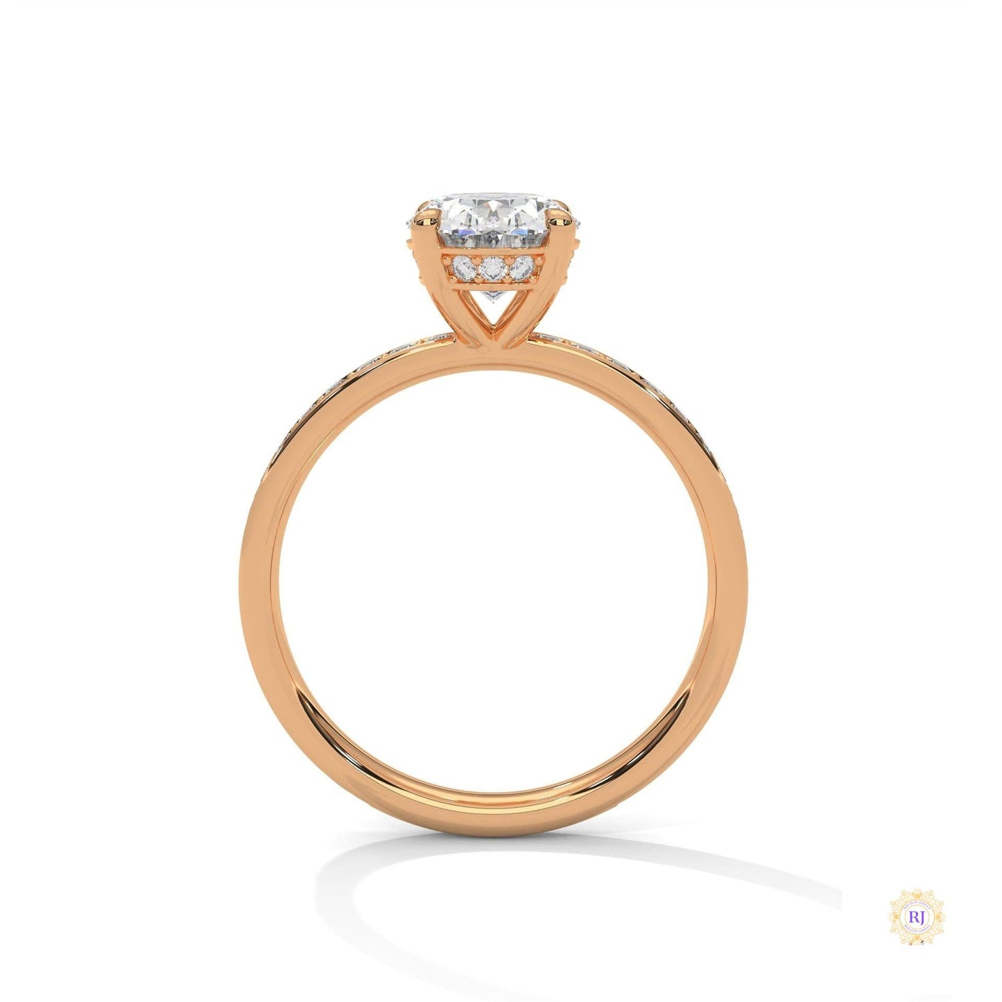 2.45 Ct. Oval Lab Diamond Pavé Engagement Ring