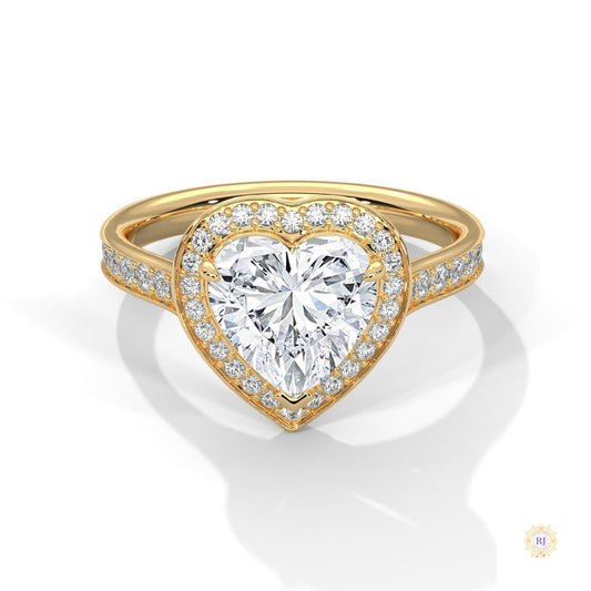 2.50 Ct. Heart Halo Diamond Engagement Ring