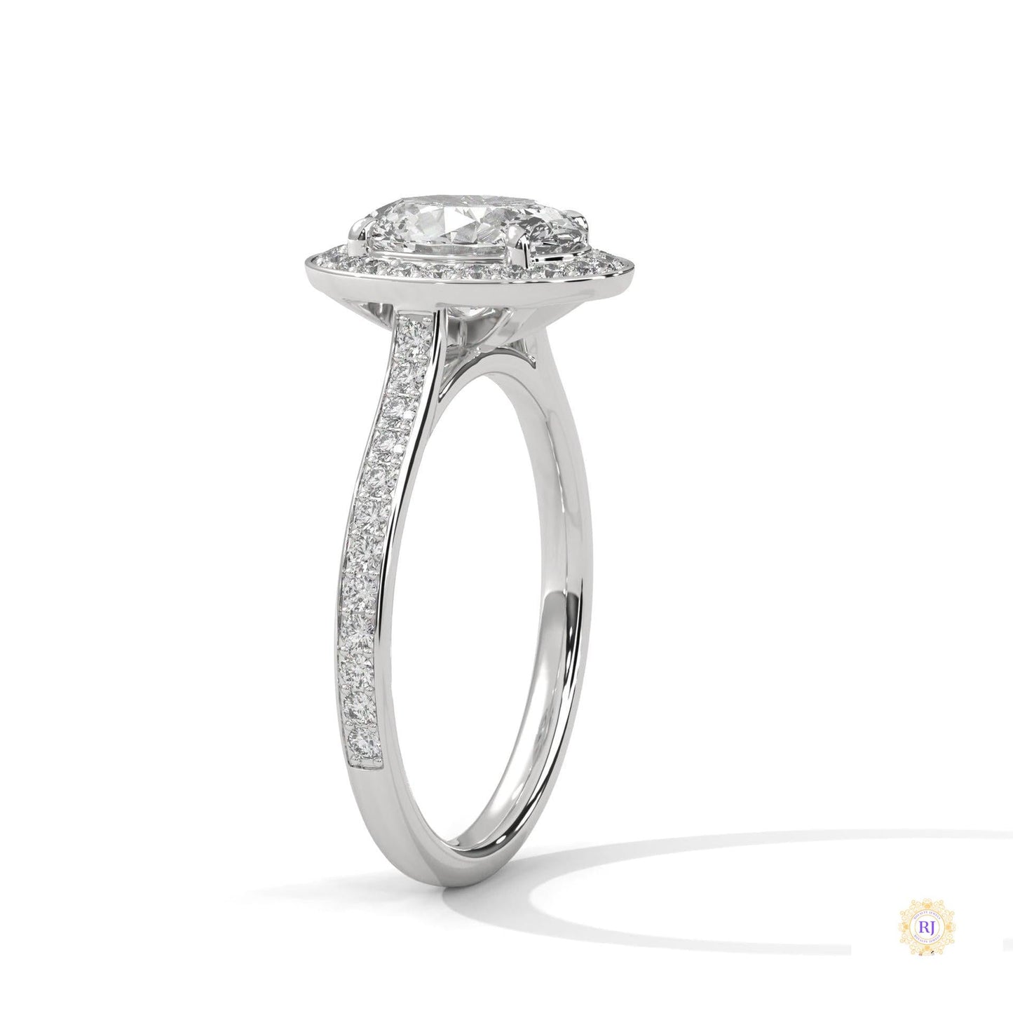 2.50 Ct. Oval Halo Lab Diamond Engagement Ring