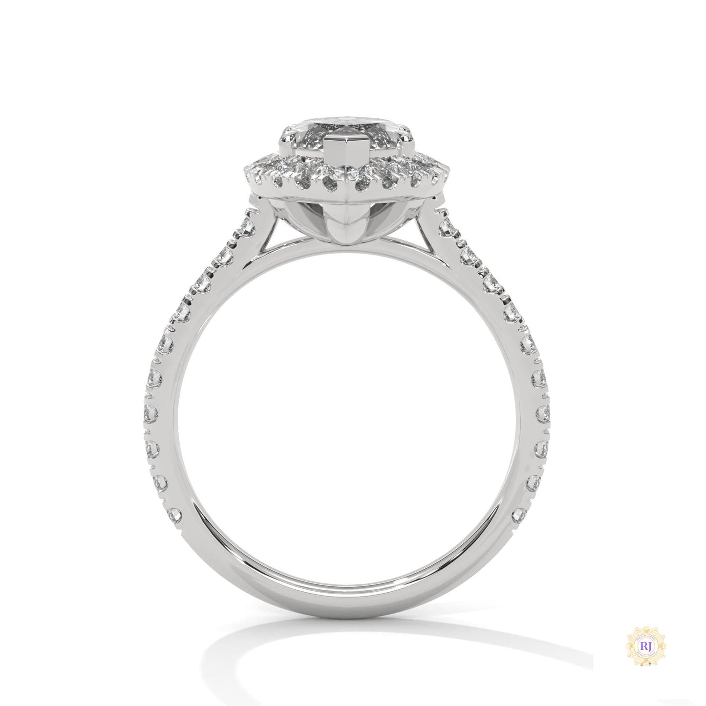 2.75 Ct. Marquise Lab Diamond Halo Ring