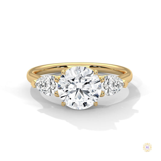 3 Ct. Three-Stone Lab Diamond Engagement Ring