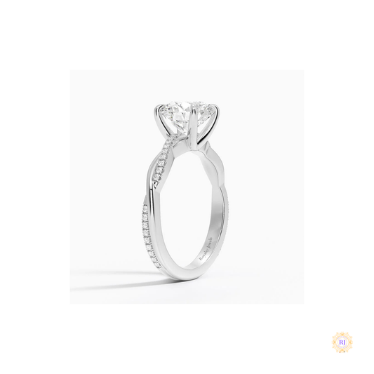 Infinity Twist Lab Diamond Engagement Ring | Lab Grown | 14K Gold & Platinum