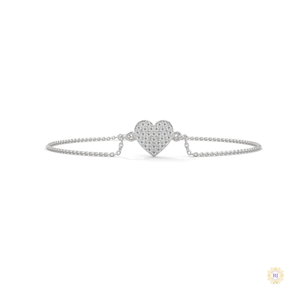 0.30 Ct. Heart Pavé Lab Diamond Bracelet