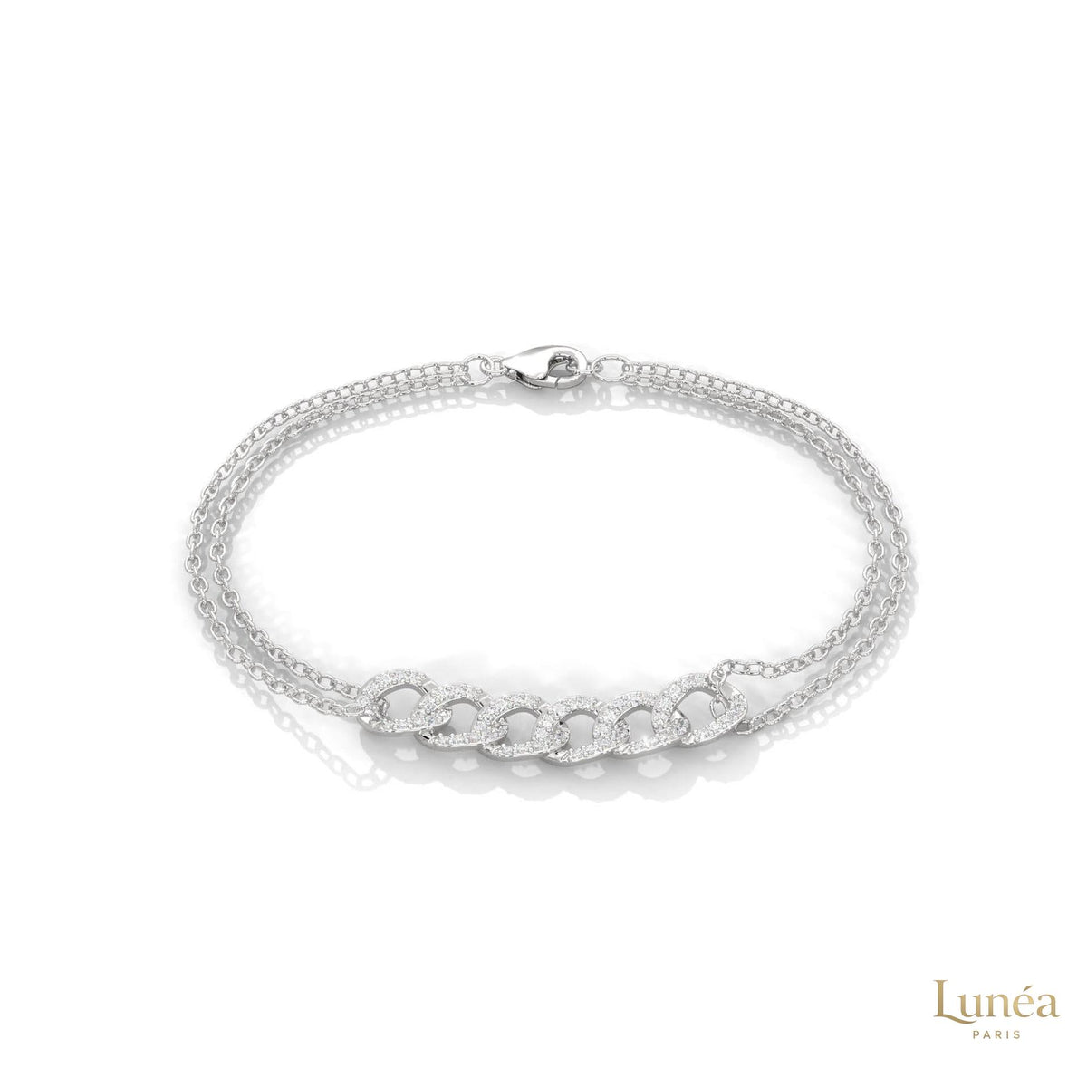 0.30 Ct. Lab Diamond Double Chain Link Bracelet