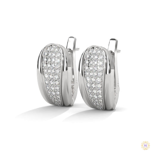 0.70 CT. Tapered Pavé Diamond Huggie Earrings