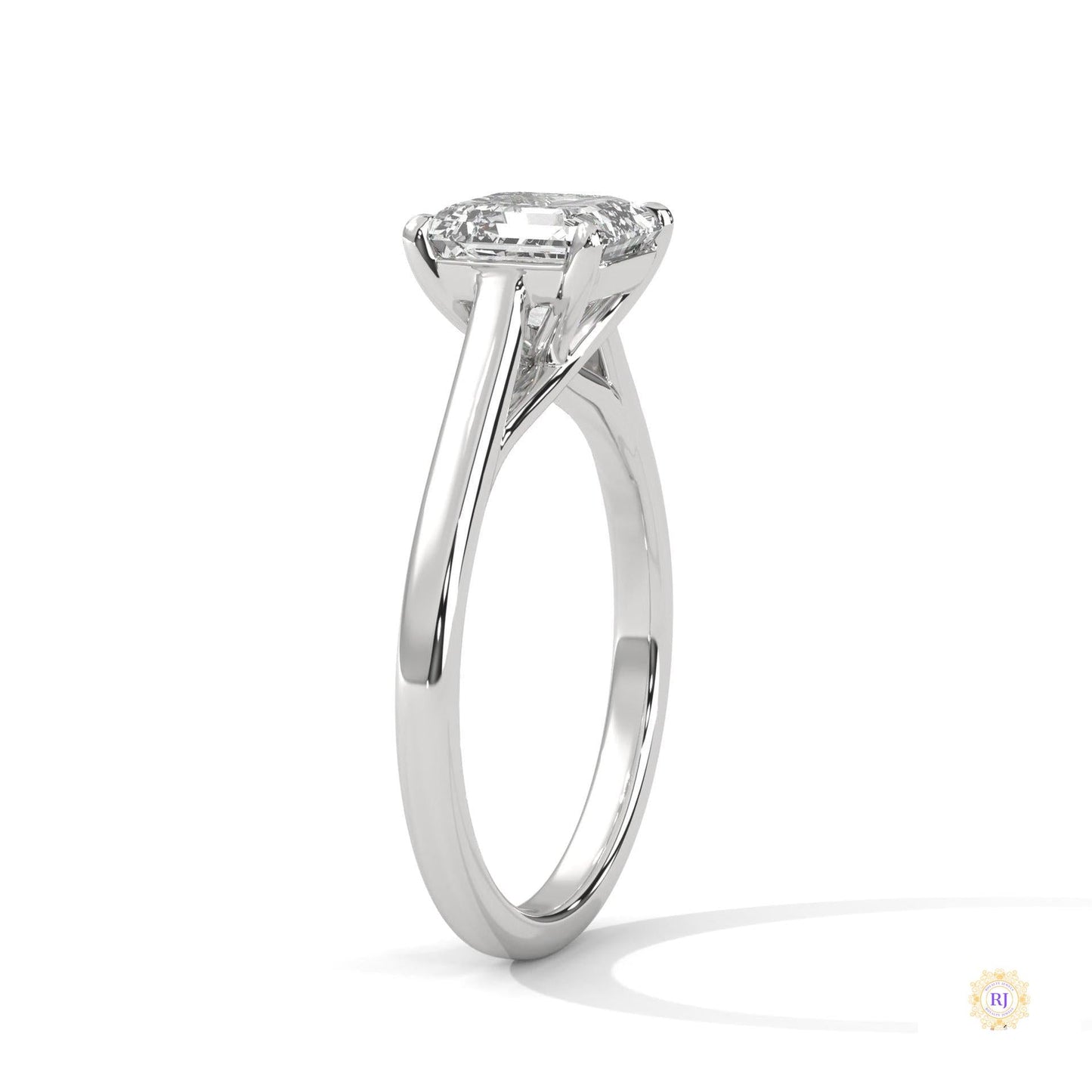 1 Ct. Asscher-Cut Solitaire lab Diamond Ring