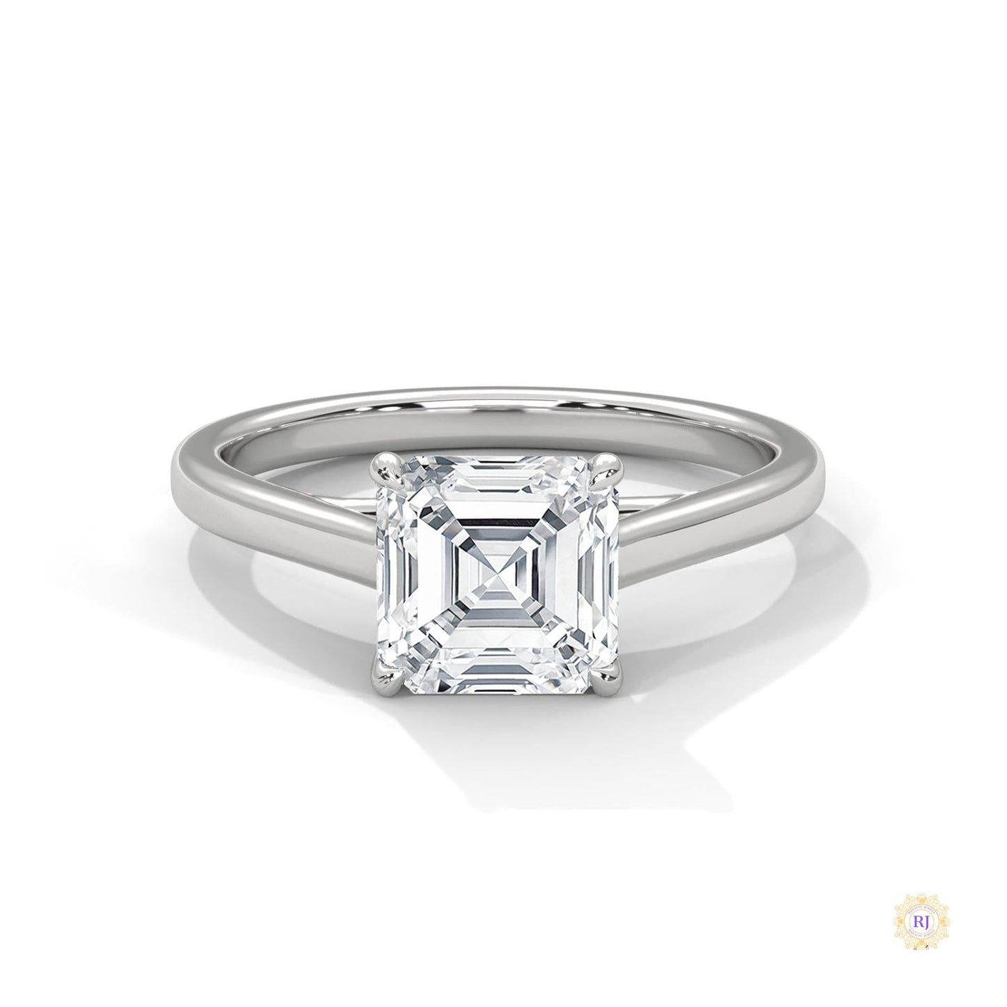 1 Ct. Asscher-Cut Solitaire lab Diamond Ring
