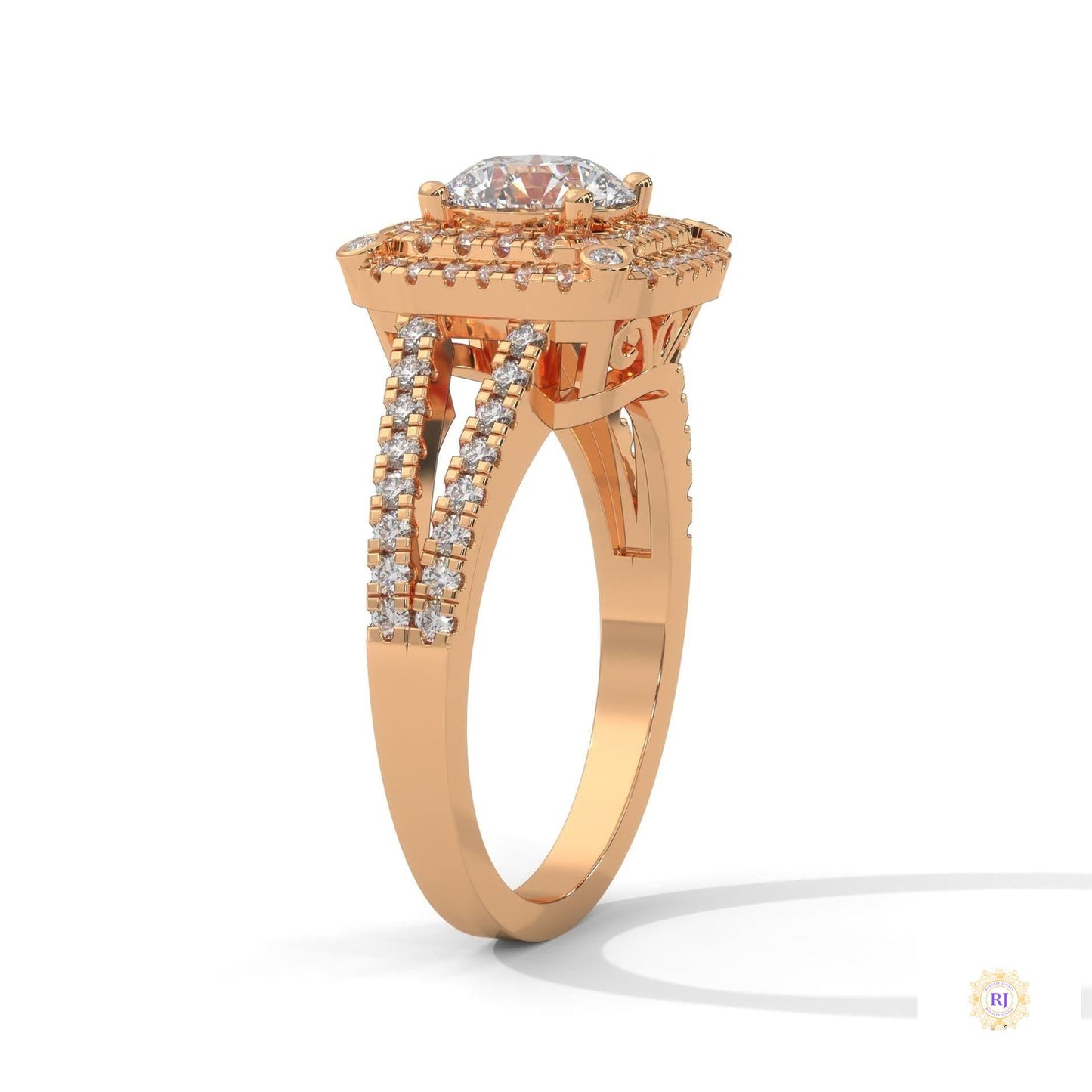 1.25 Ct. Lab Diamond Halo Engagement Ring