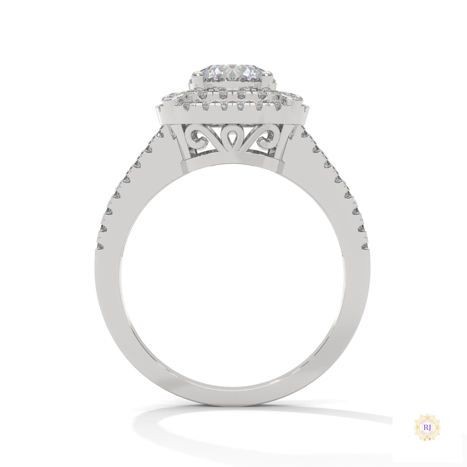 1.25 Ct. Lab Diamond Halo Engagement Ring
