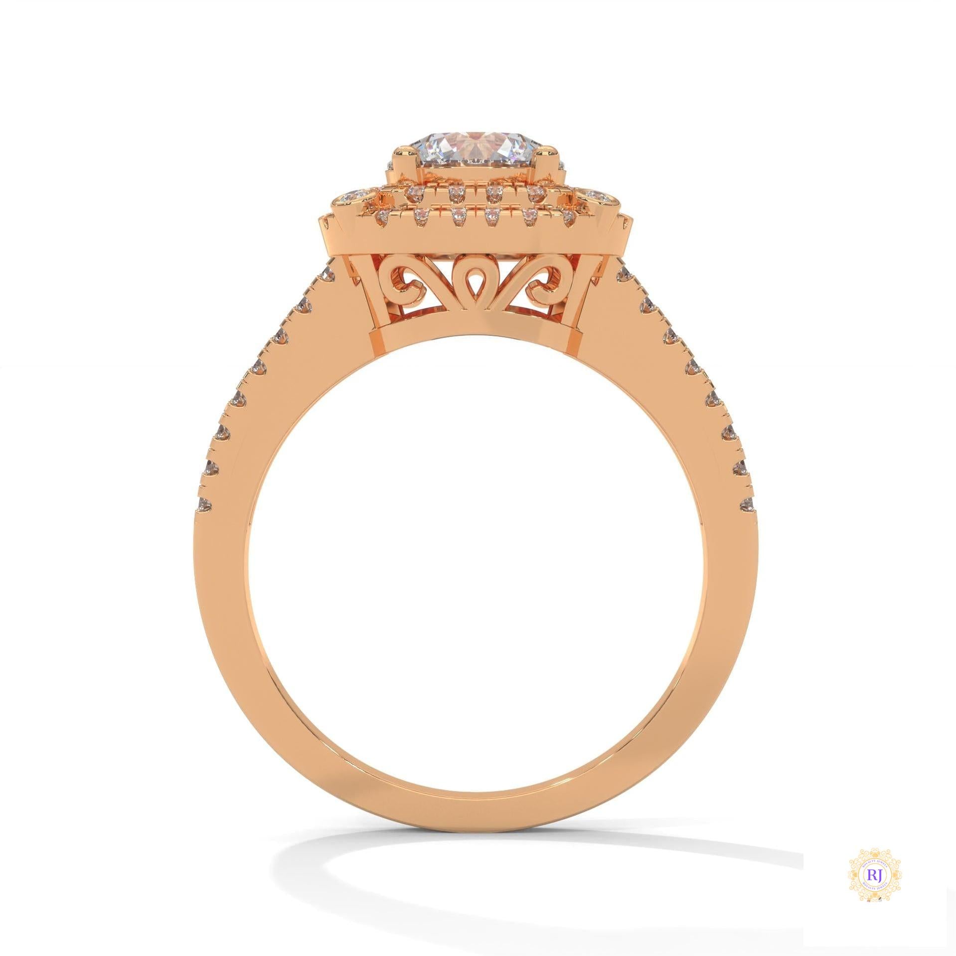 1.25 Ct. Lab Diamond Halo Engagement Ring