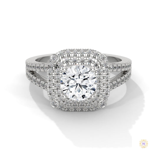 1.25 Ct. Lab Diamond Halo Engagement Ring