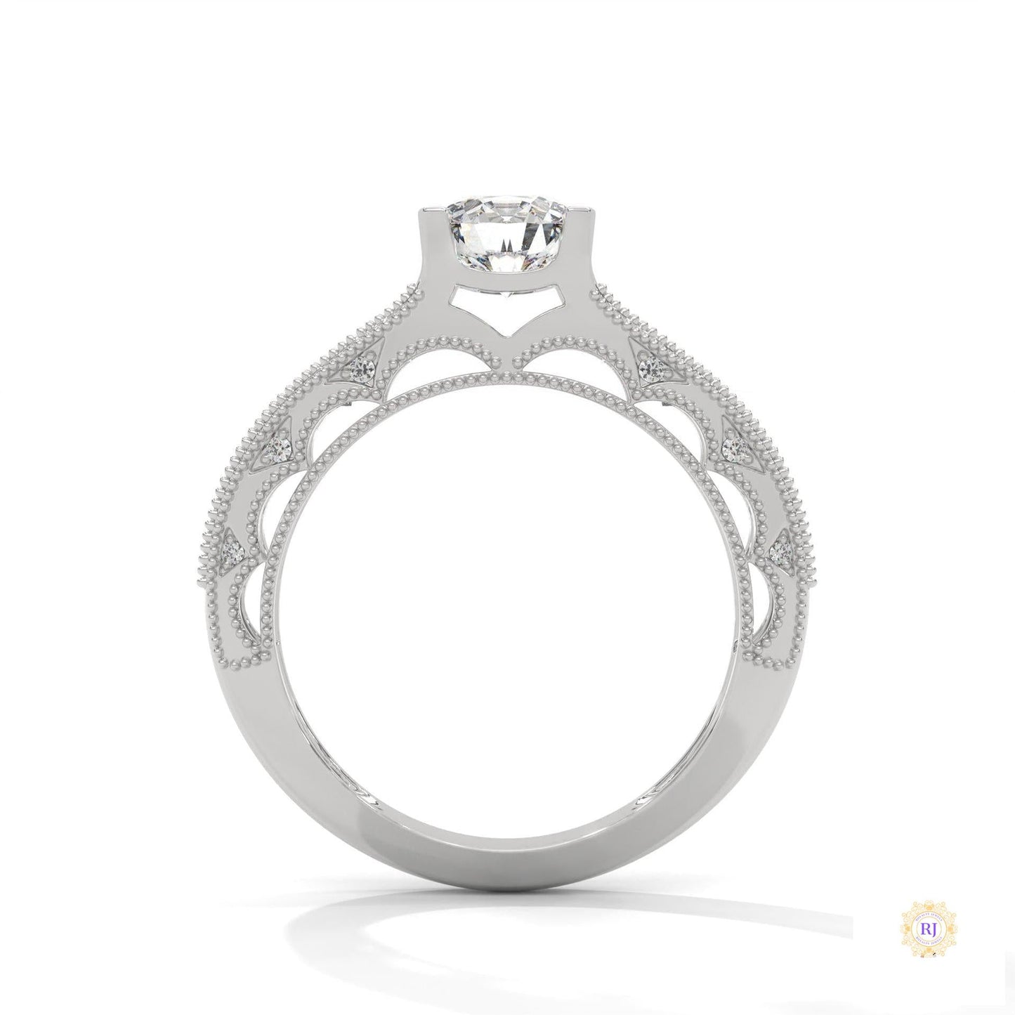 1.25 Ct. Milgrain Pavé Lab Diamond Engagement Ring