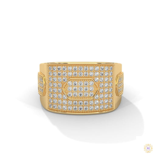 1.35 Ct. Hexagon Pavé Lab Diamond Men’s Ring