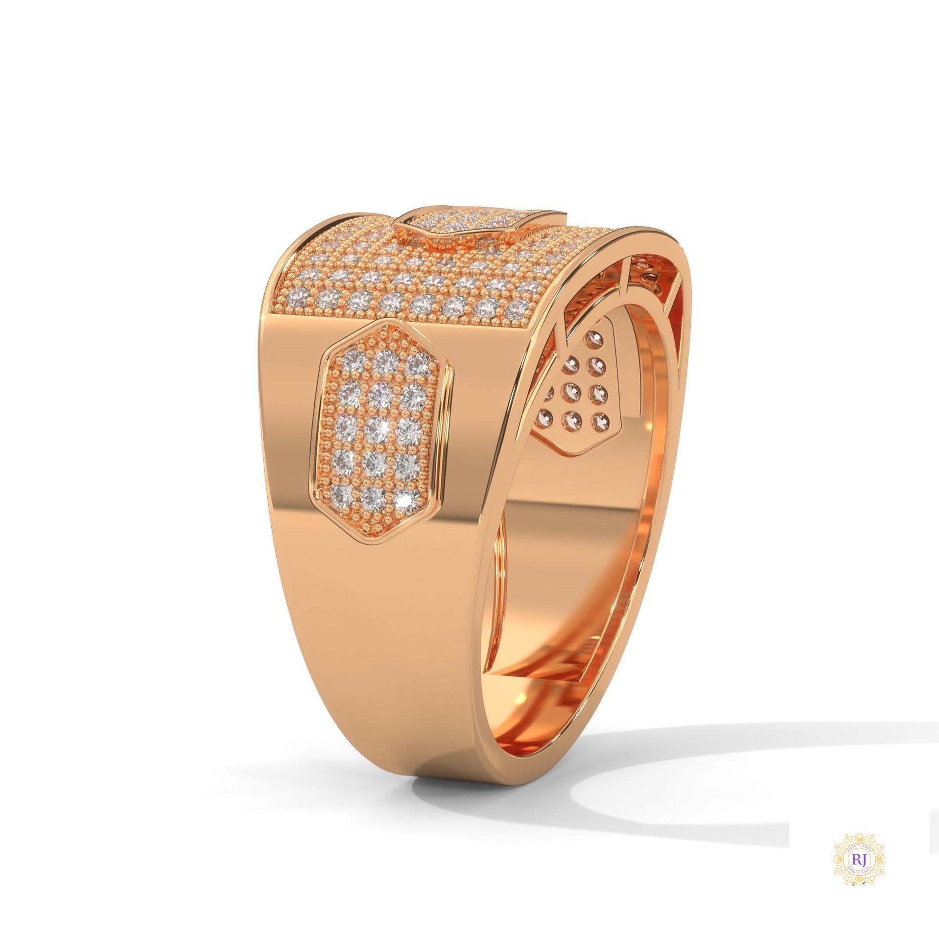 1.35 Ct. Hexagon Pavé Lab Diamond Men’s Ring