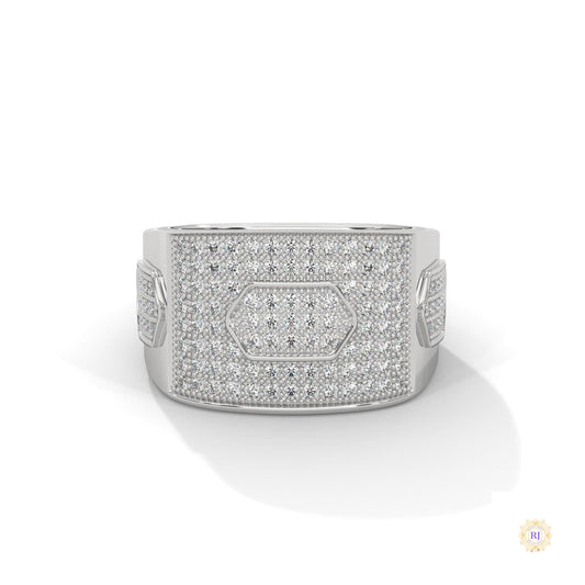 1.35 Ct. Hexagon Pavé Lab Diamond Men’s Ring