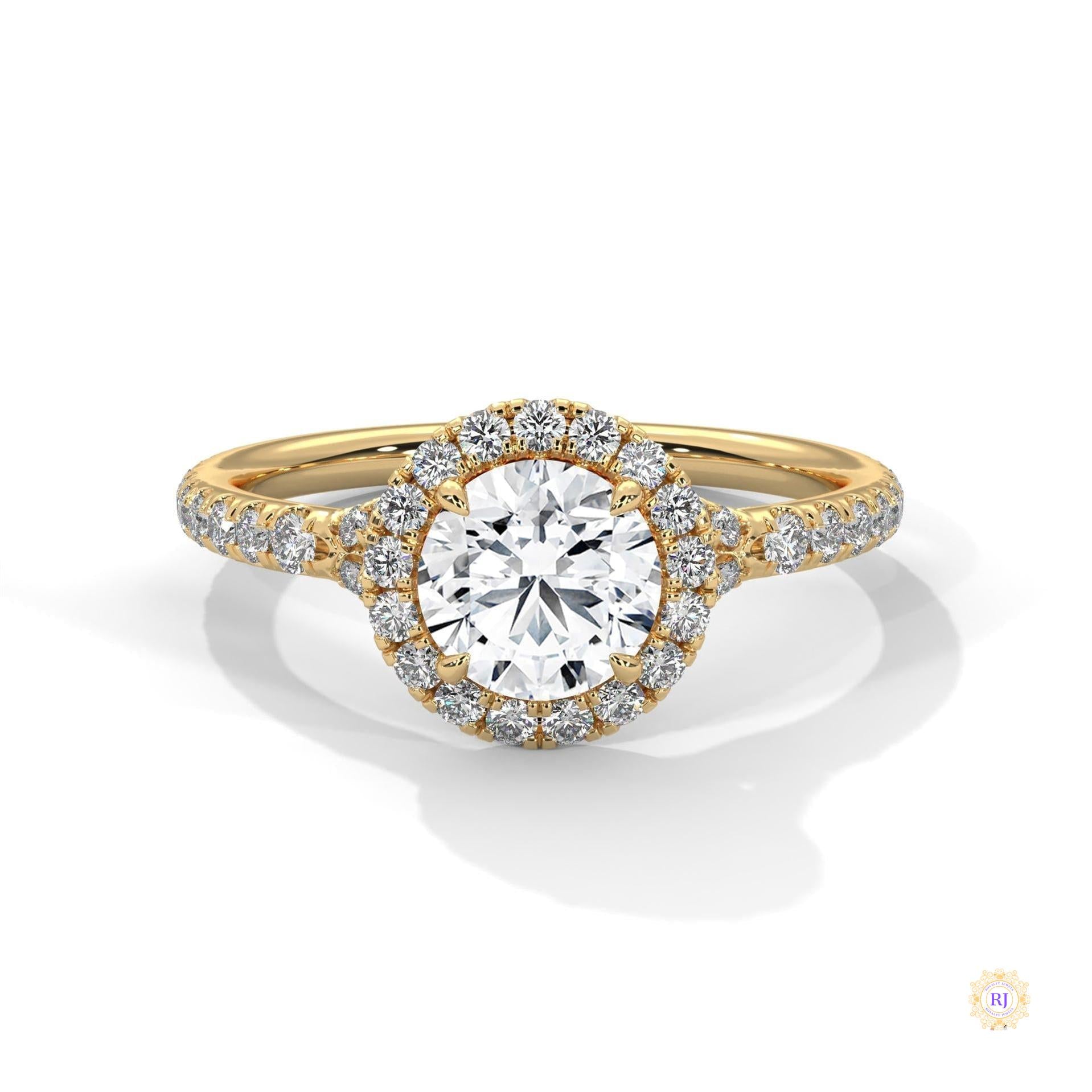1.45 Ct. Floral Halo Lab Diamond Engagement Ring
