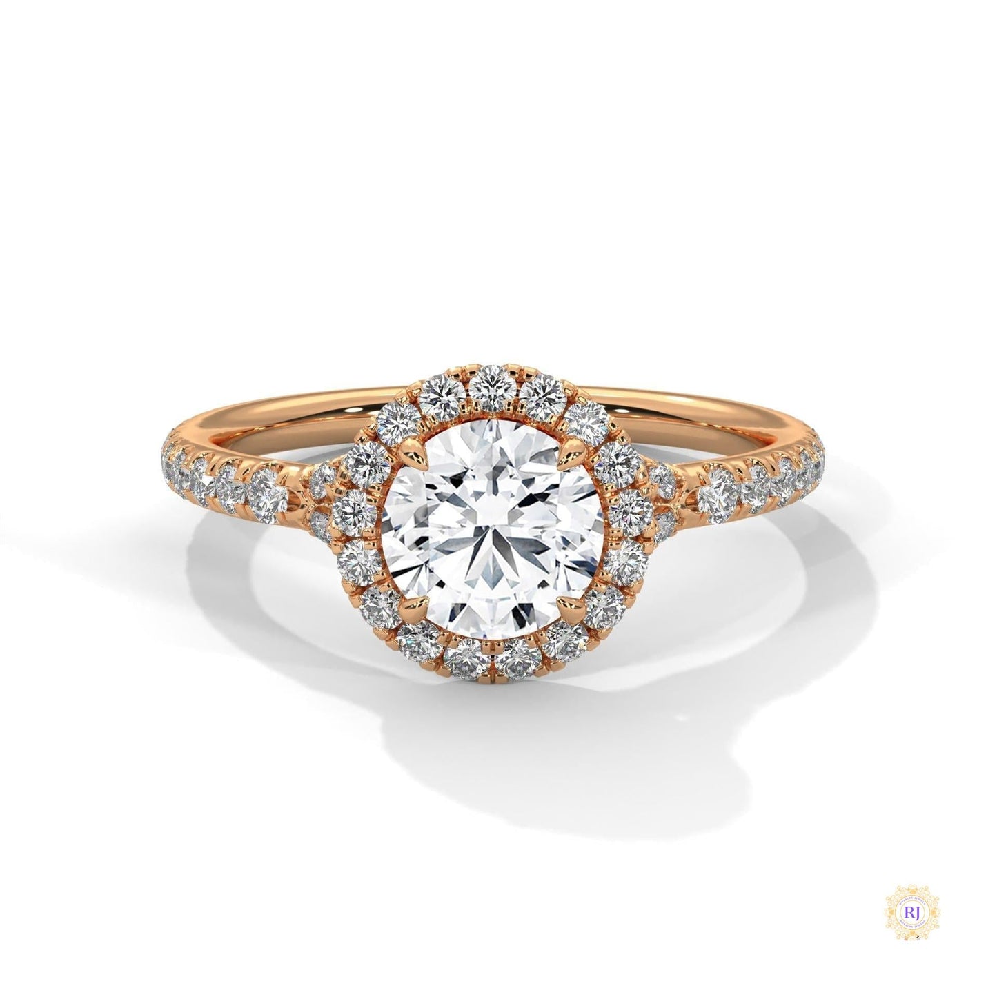 1.45 Ct. Floral Halo Lab Diamond Engagement Ring