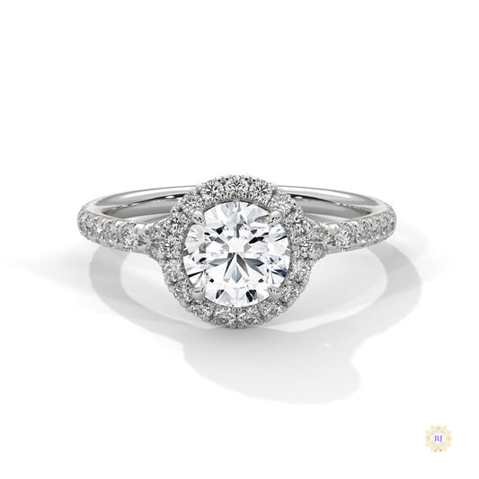 1.45 Ct. Floral Halo Lab Diamond Engagement Ring