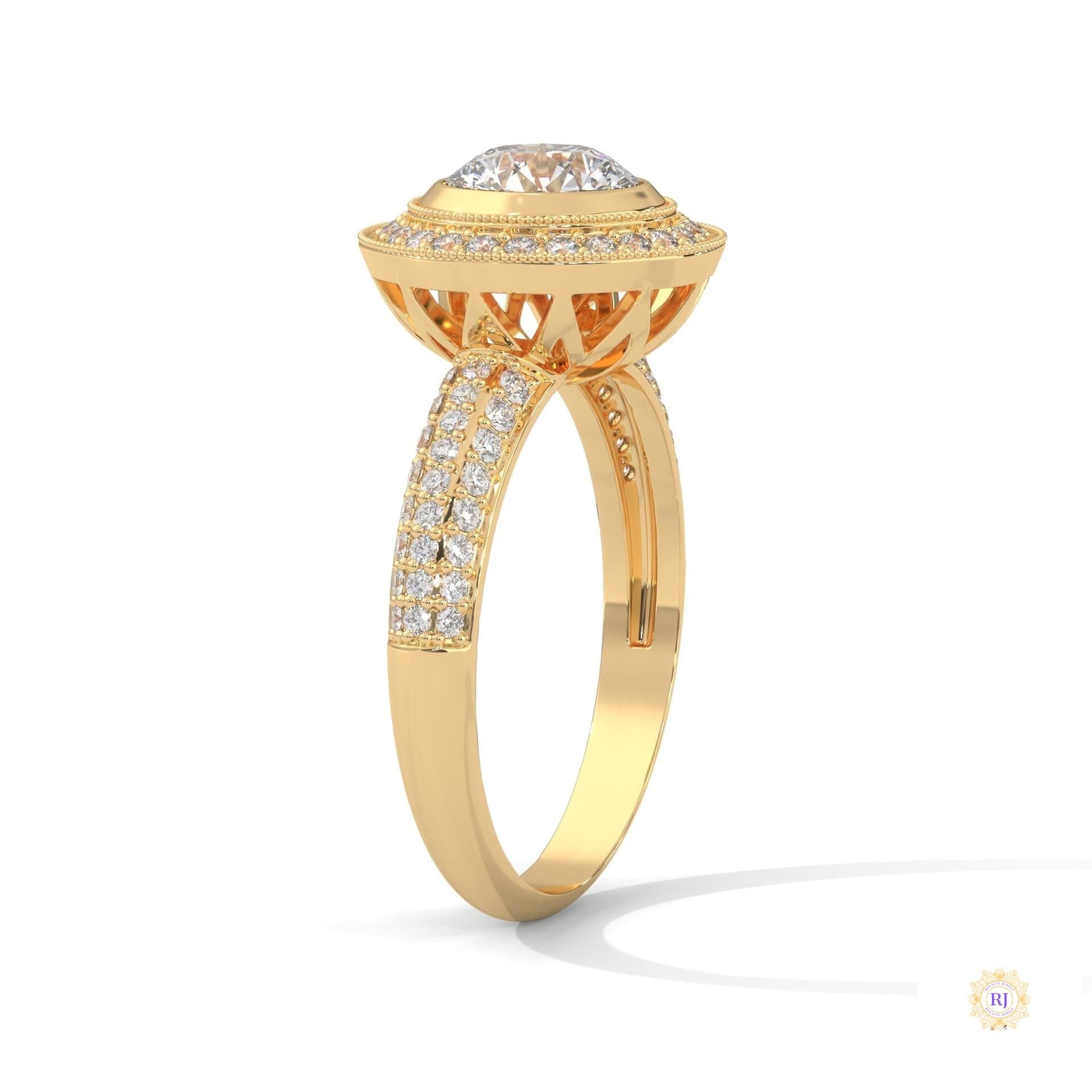 1.50 Ct. Double Halo Lab Diamond Engagement Ring