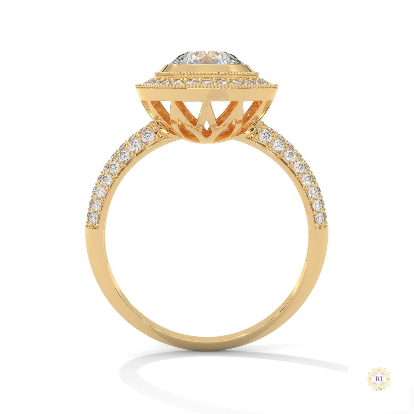 1.50 Ct. Double Halo Lab Diamond Engagement Ring