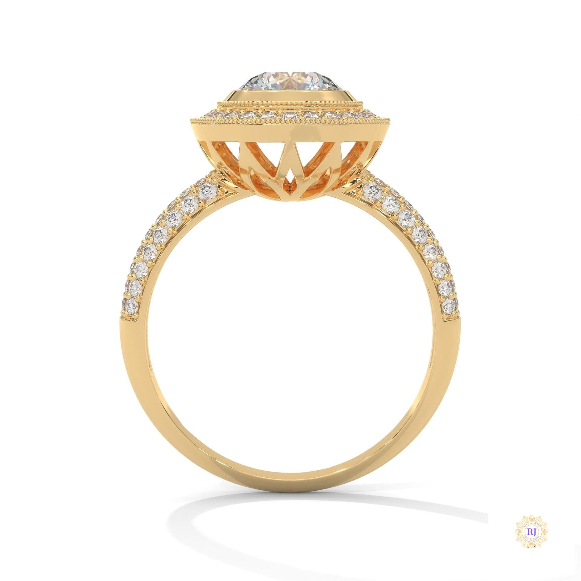 1.50 Ct. Double Halo Lab Diamond Engagement Ring