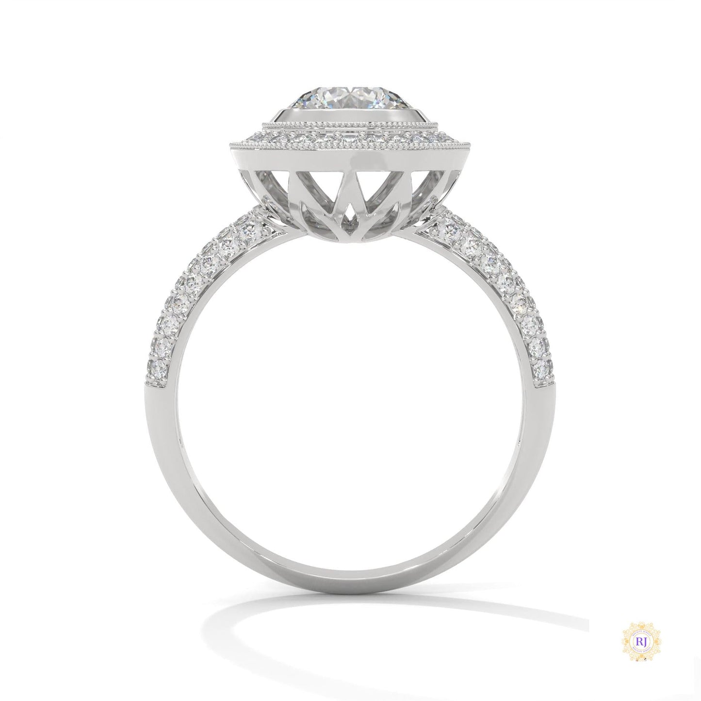 1.50 Ct. Double Halo Lab Diamond Engagement Ring