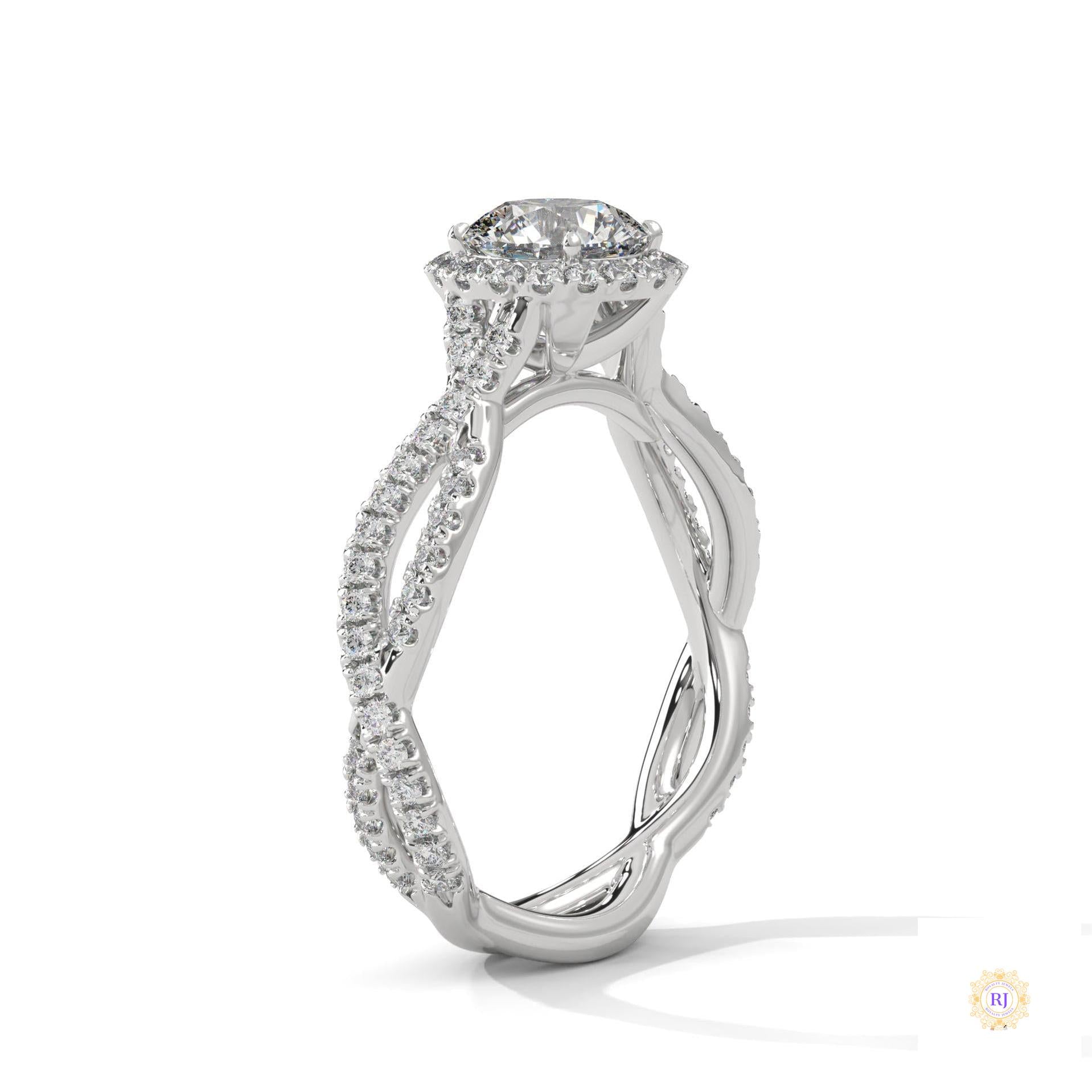 1.50 Ct. Round Diamond Halo Engagement Ring