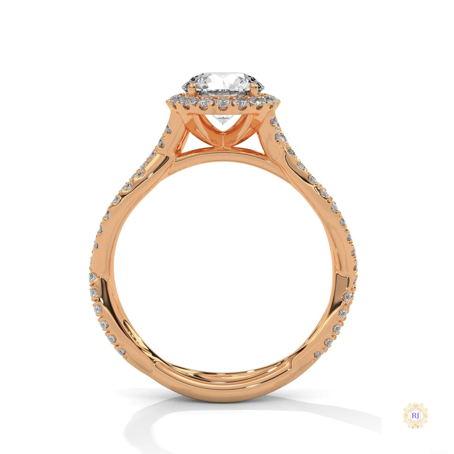1.50 Ct. Round Diamond Halo Engagement Ring