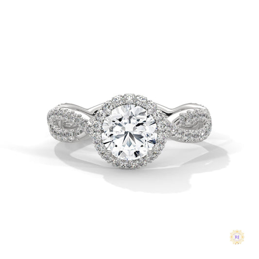 1.50 Ct. Round Diamond Halo Engagement Ring