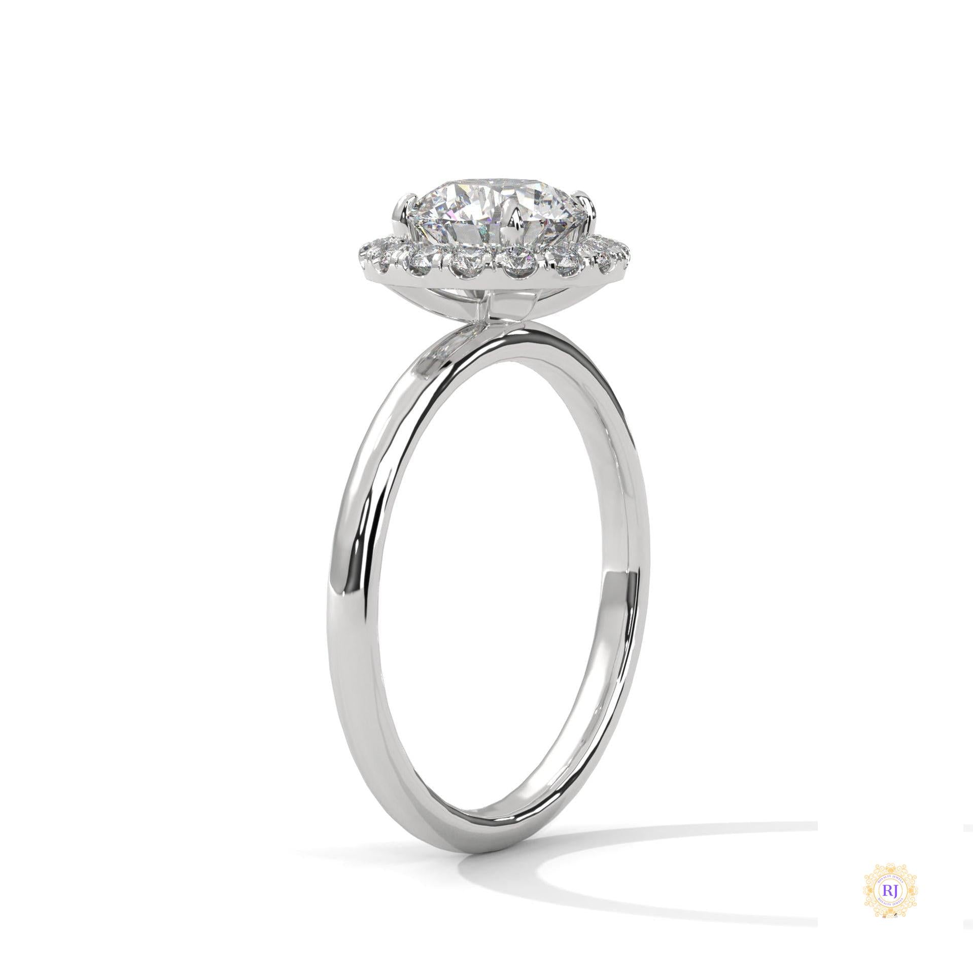 1.50 Ct. Round Halo Lab Diamond Ring