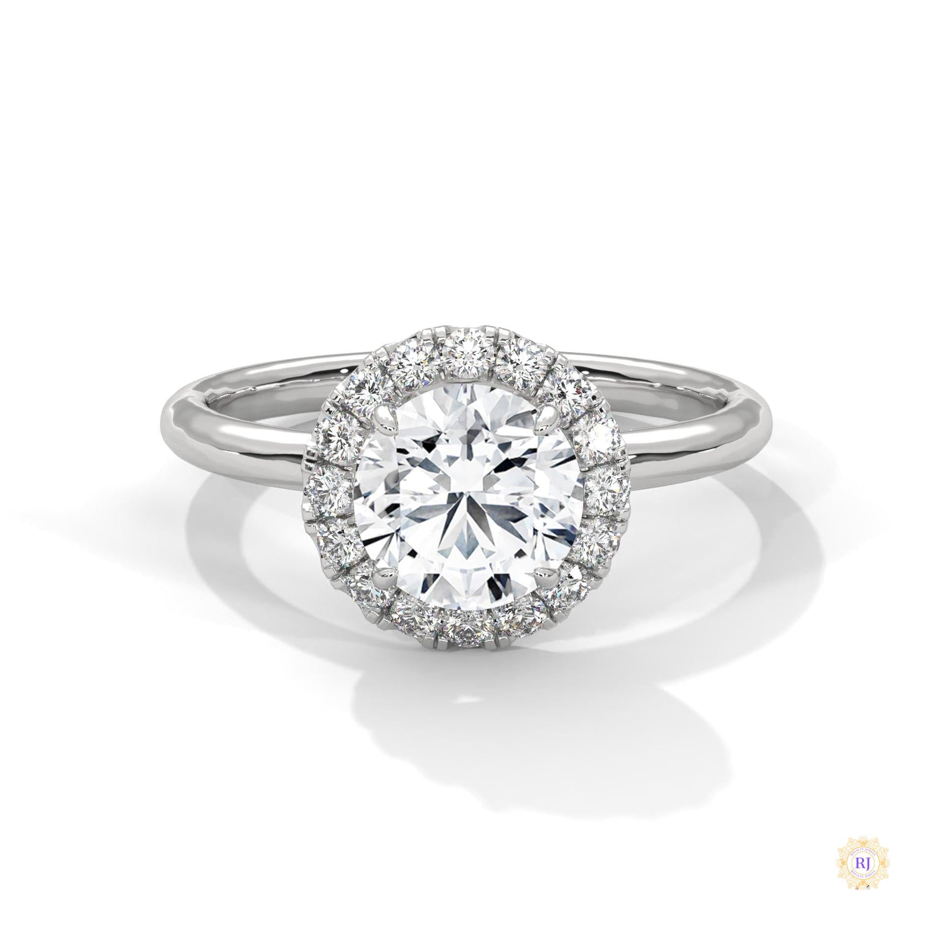 1.50 Ct. Round Halo Lab Diamond Ring