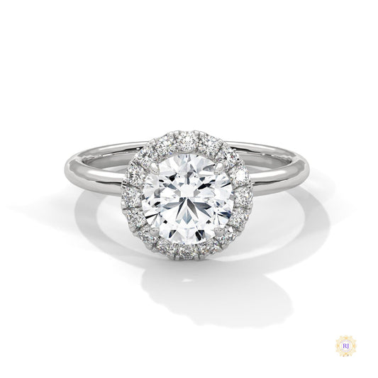1.50 Ct. Round Halo Lab Diamond Ring