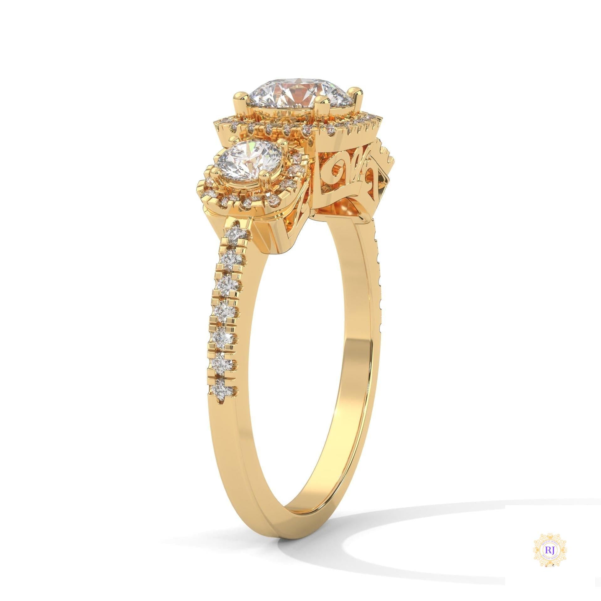 1.55 Ct. 3-Stone Round Lab Diamond Ring