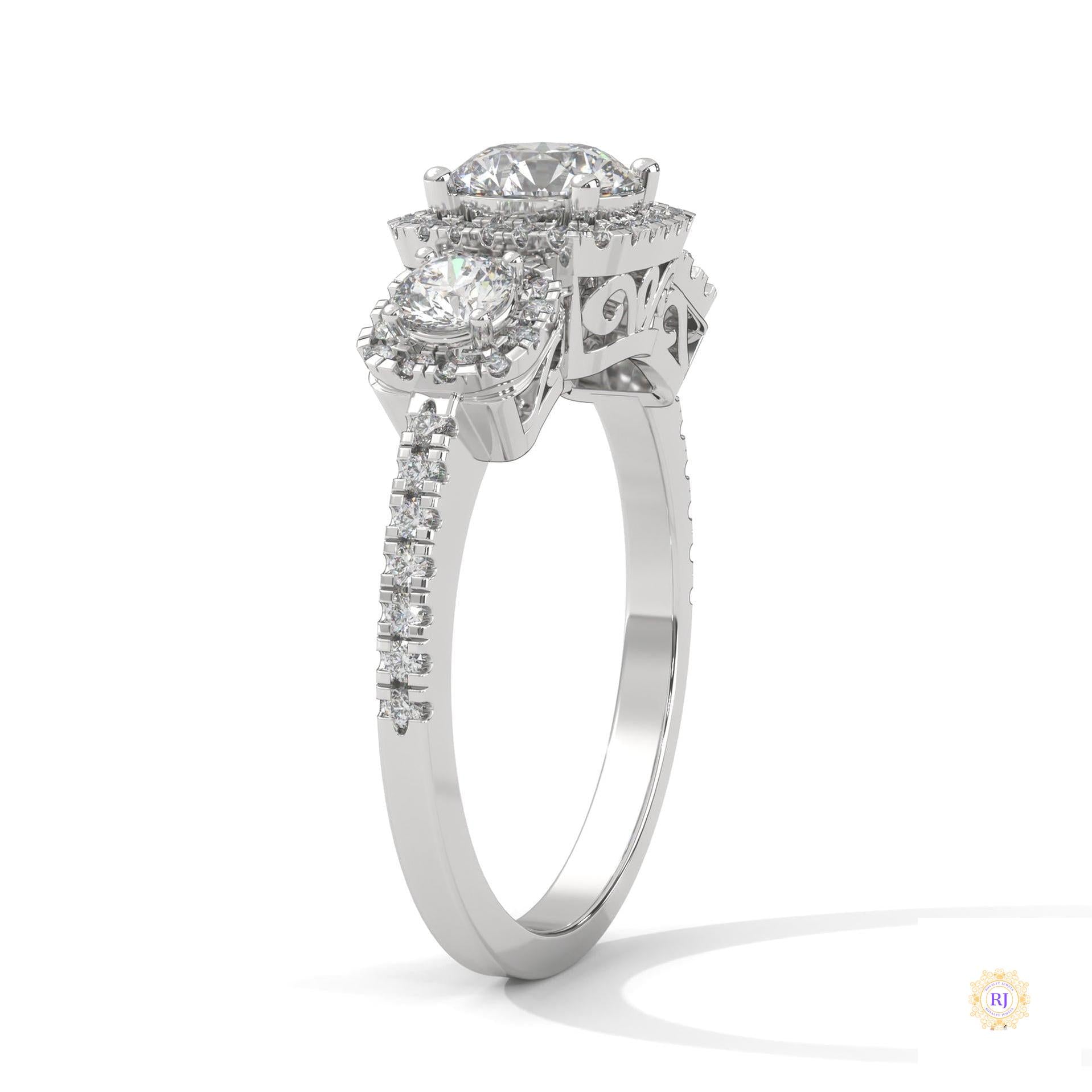 1.55 Ct. 3-Stone Round Lab Diamond Ring