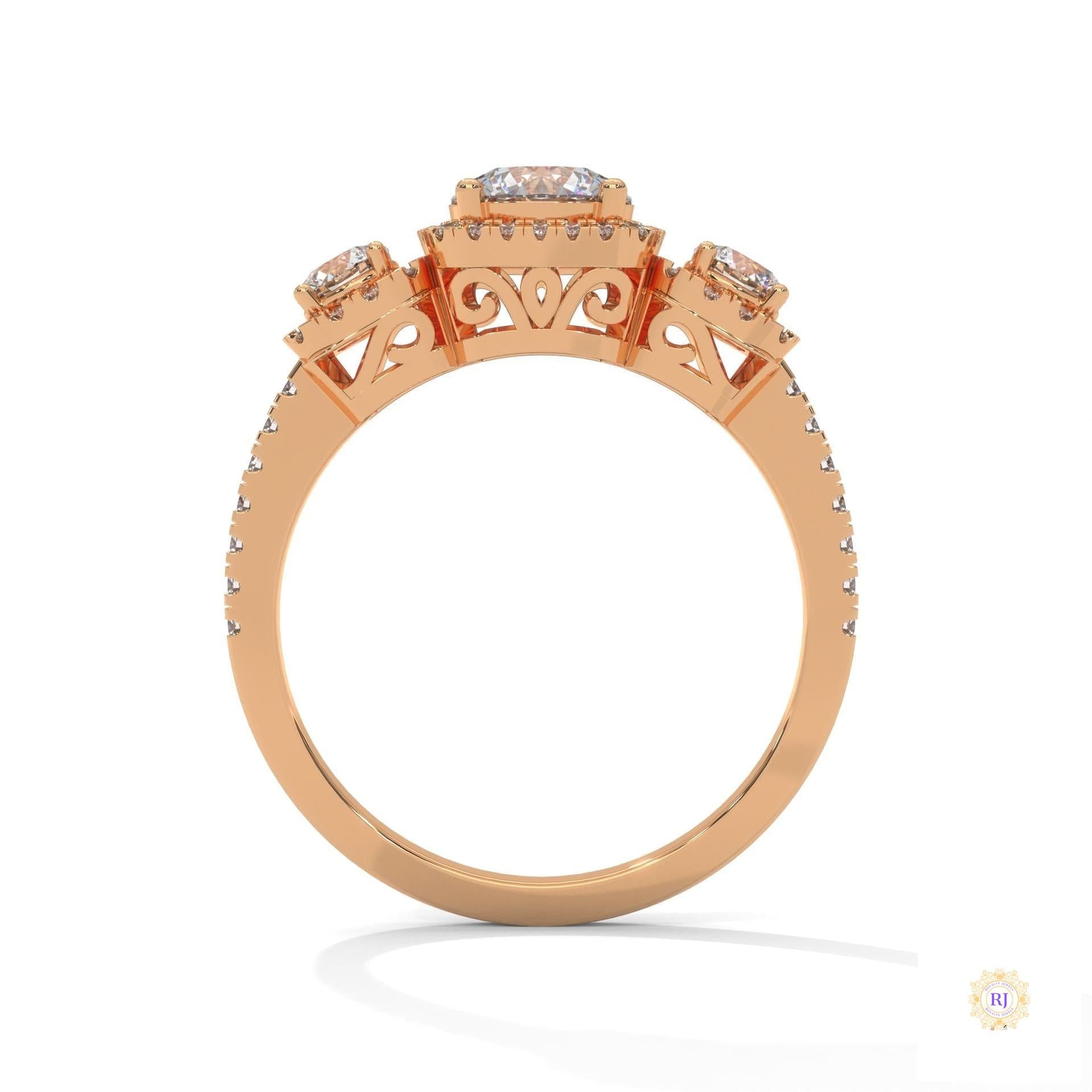 1.55 Ct. 3-Stone Round Lab Diamond Ring