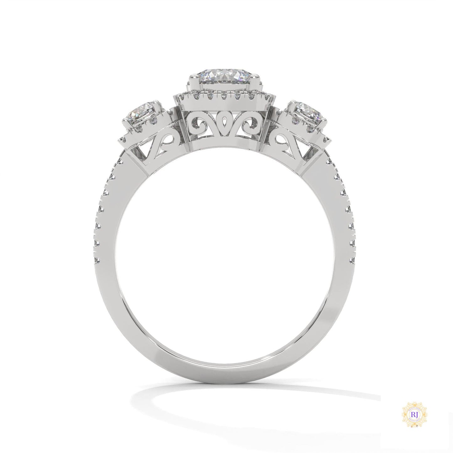1.55 Ct. 3-Stone Round Lab Diamond Ring