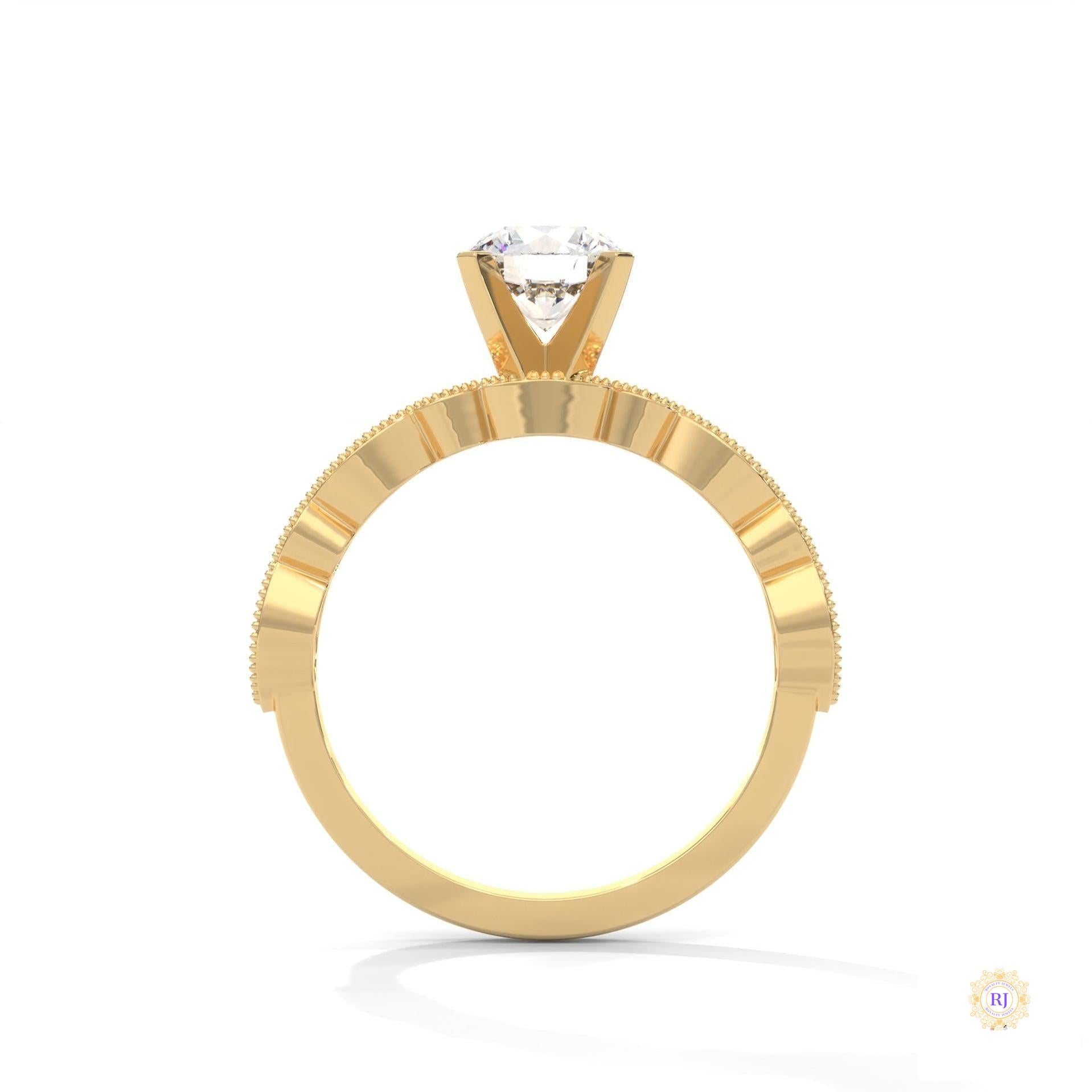 1.60 Ct. Round Lab Diamond Marquise Engagement Ring