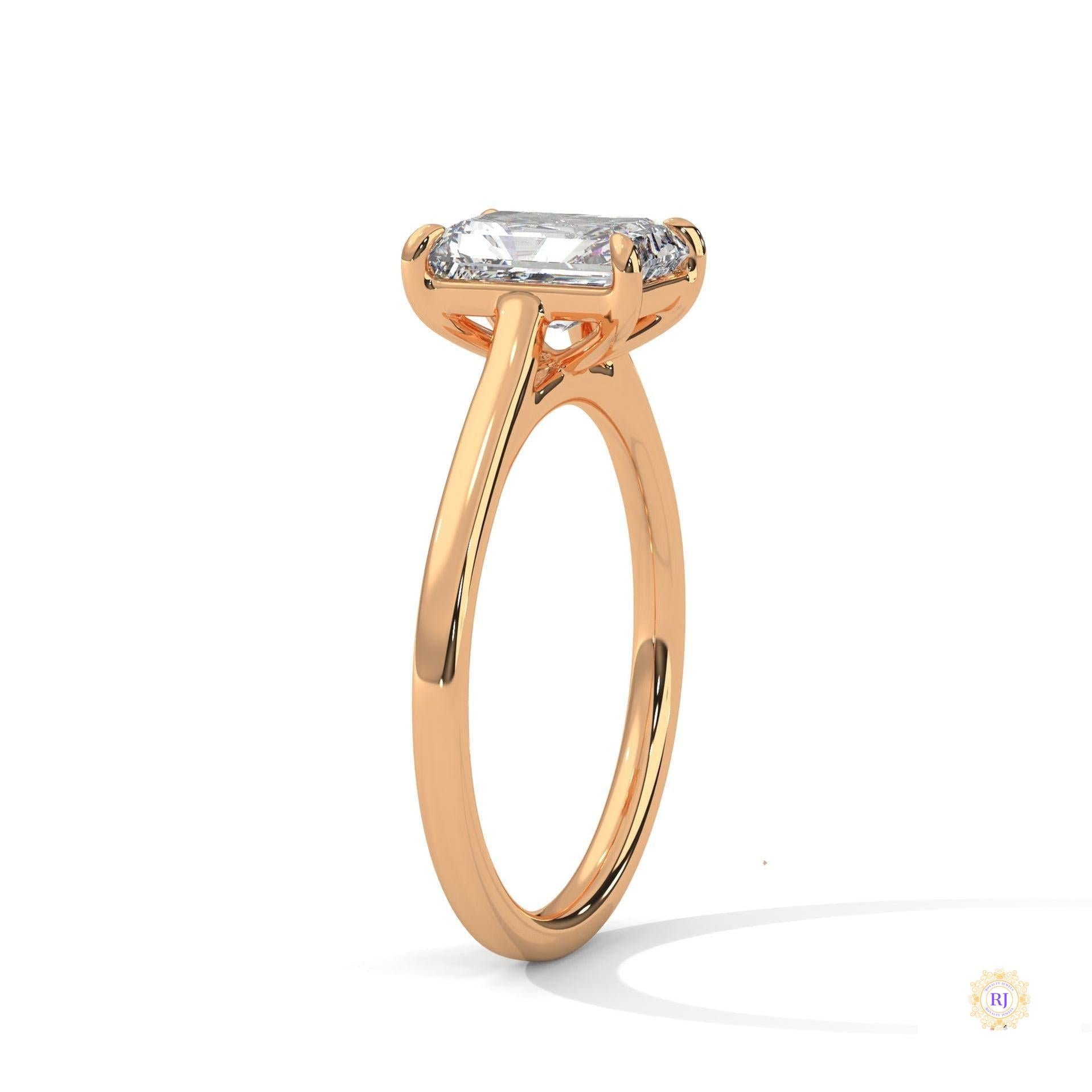 1.75 Ct. Emerald-Cut Solitaire Lab Diamond Ring