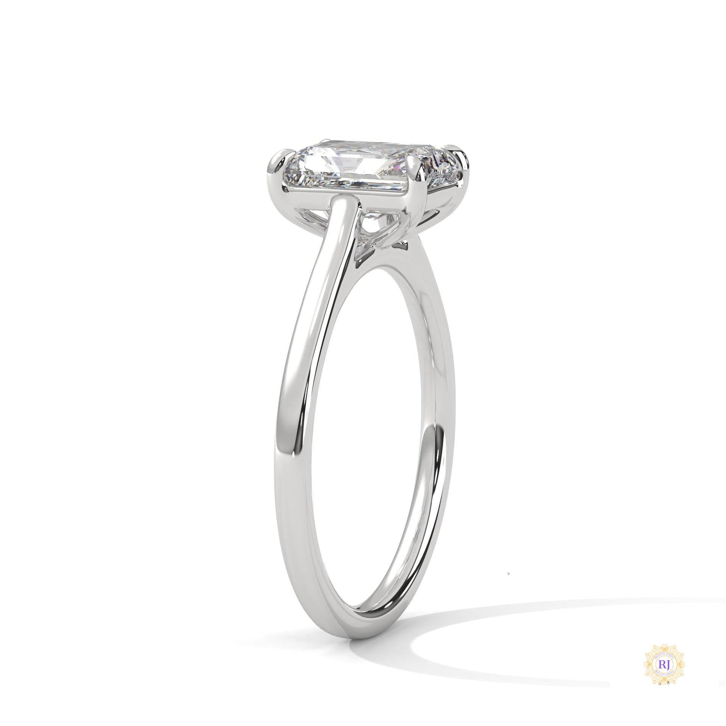 1.75 Ct. Emerald-Cut Solitaire Lab Diamond Ring